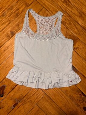 Vintage Hollister Lace Racerback Ruffle Hem Tank – Medium